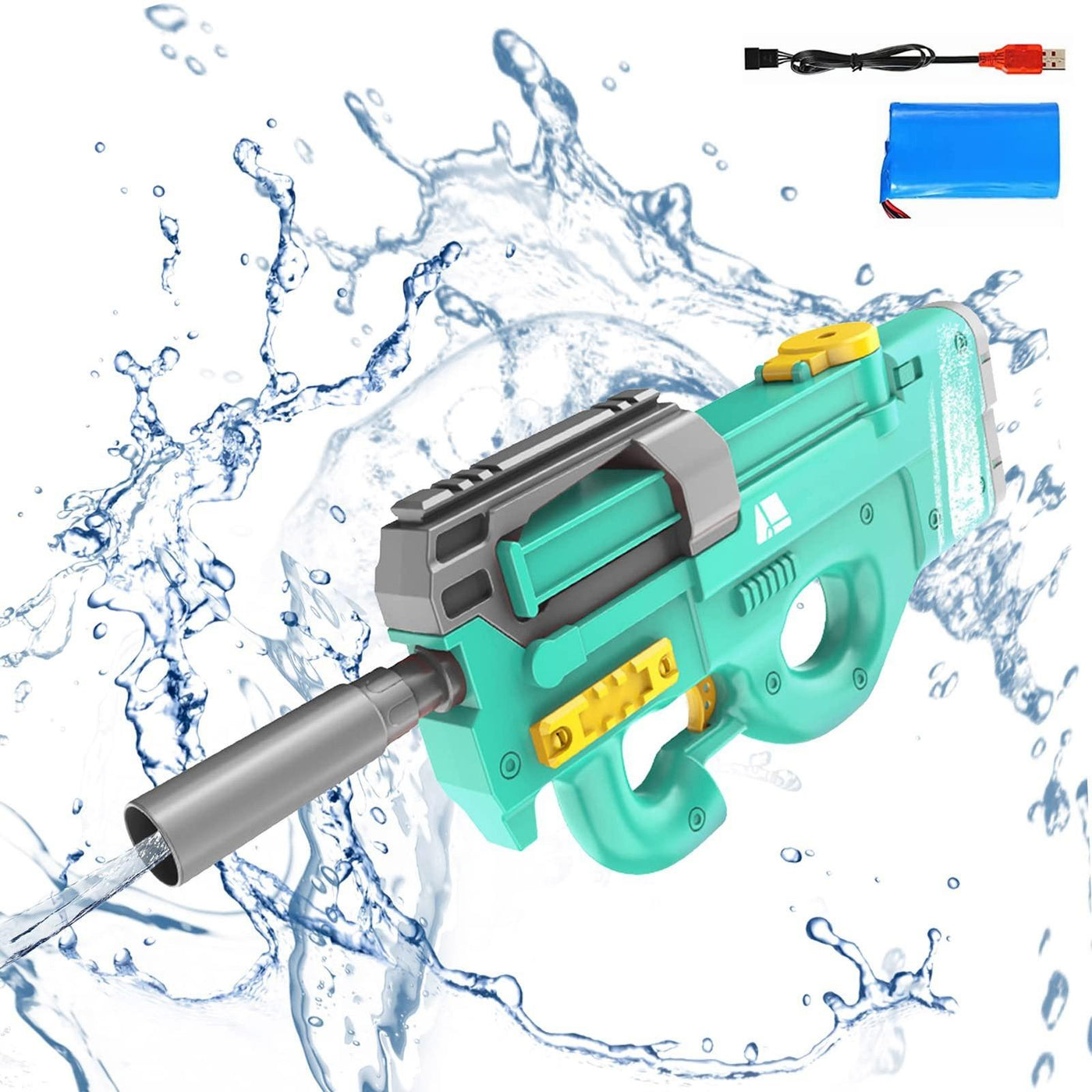 New P90 Electric Water Gun High-Tech Kids Toys Outdoor Beach Pool Large Capacity Summer Gel Blasting Water Gun For Adults - My Tech Addict