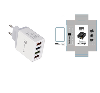 USB Charger Quick Charge 3.0 4 Phone Adapter For Tablet Portable Wall Mobile Charger Fast Charger - My Tech Addict