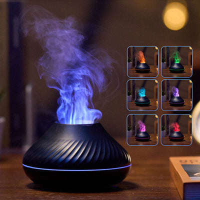 Drop Shipping RGB 130ML Flame Humidifier Diffuser Aroma Essential Oil Fire Flame Aroma Diffuser - My Tech Addict