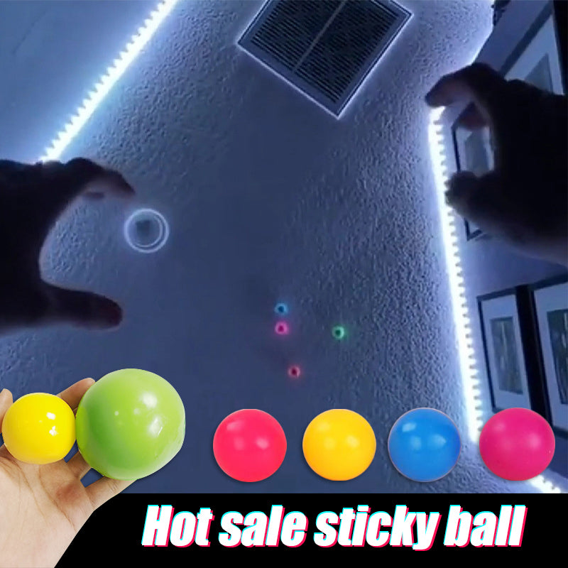 Stick Wall Ball Stress Relief Toys Sticky Squash Ball - My Tech Addict
