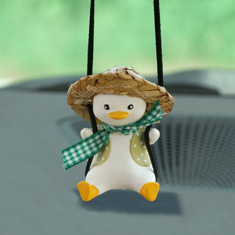 Car Pendant Cute Anime Little Duck Swing Auto Rearview Mirror Hanging Ornaments Interior Decoraction Accessories For Girls Gifts - My Tech Addict