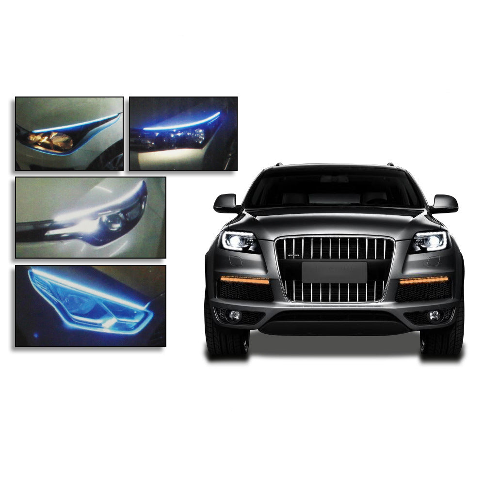 Led DRL Car Daytime Running Lights Flexible Waterproof Auto Turn Signal Yellow Brake Side Headlights Light Car Accessories - My Tech Addict