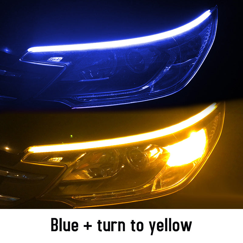 Led DRL Car Daytime Running Lights Flexible Waterproof Auto Turn Signal Yellow Brake Side Headlights Light Car Accessories - My Tech Addict