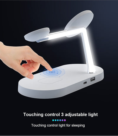Multifunctional Five-In-One Magnetic Wireless Charging Watch Headset Desktop Mobile Phone Holder Charger 15W Fast Charge - My Tech Addict