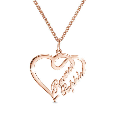 Double Heart Necklace Personalized Necklaces Pendant Gifts Stainless S
 
 Overview:
 
 


 Three plating colors, two materials, to provide you with a variety of choices.
 
 The chain uses a thin one to better highlight the line except hallowen giftsMy Tech AddictMy Tech Addict