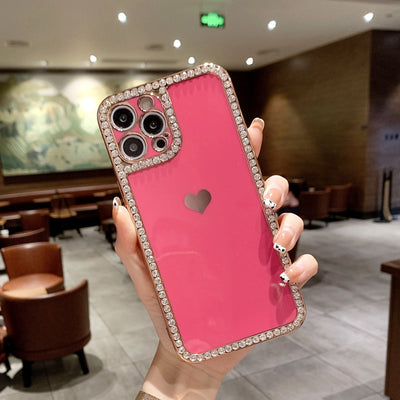 Phone Case Accessories Love Crystal Diamond Edge Electroplating Protective Cover - My Tech Addict