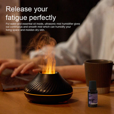 Drop Shipping RGB 130ML Flame Humidifier Diffuser Aroma Essential Oil Fire Flame Aroma Diffuser - My Tech Addict
