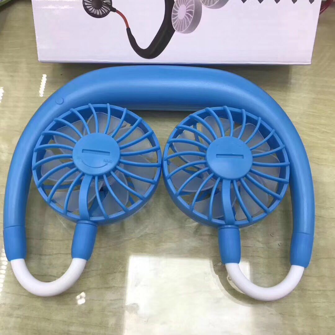Charging portable lazy fan student desktop fan hanging neck fan - My Tech Addict