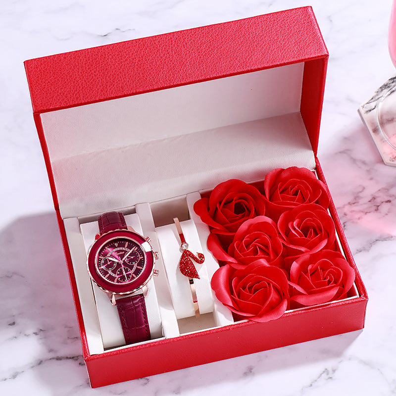 Valentine's Day gifts for ladies watches
 Thickness: 6mm
 
 Dial diameter: 32mm
 
 Crown type: onion crown
 
 Mirror material: sapphire crystal glass mirror
 
 Buckle style: pin buckle
 
 Buckle material: hallowen giftsMy Tech AddictMy Tech Addict