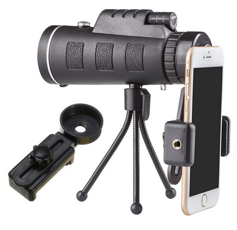 Compatible with Apple, Monocular Telescope Zoom Scope with Compass Phone Clip Tripod - My Tech Addict