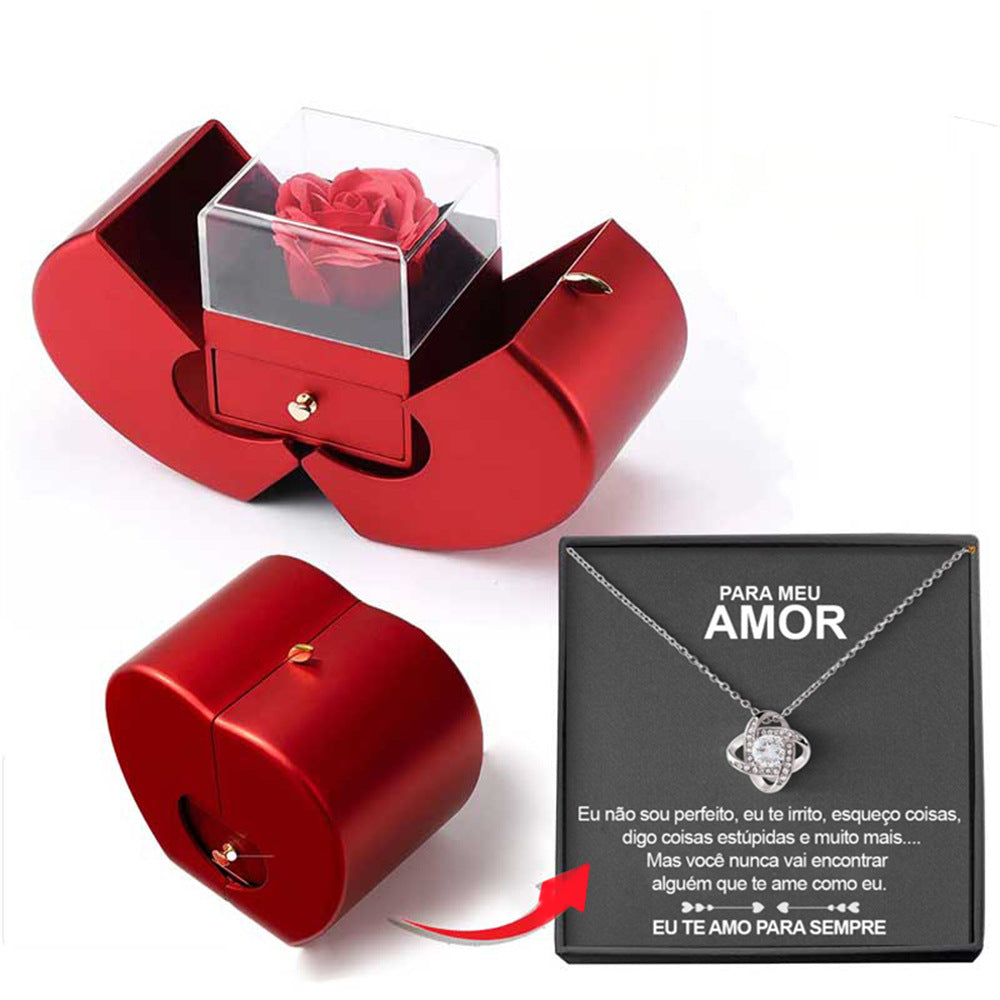 Fashion Jewelry Box Red Apple Christmas Gift Necklace Eternal Rose For
 
 Overview:
 
 


 1. Handmade Roses: Our roses are handmade, each rose looks like it has just been carefully selected from the rose bushes, and preserved roses inhallowen giftsMy Tech AddictMy Tech Addict