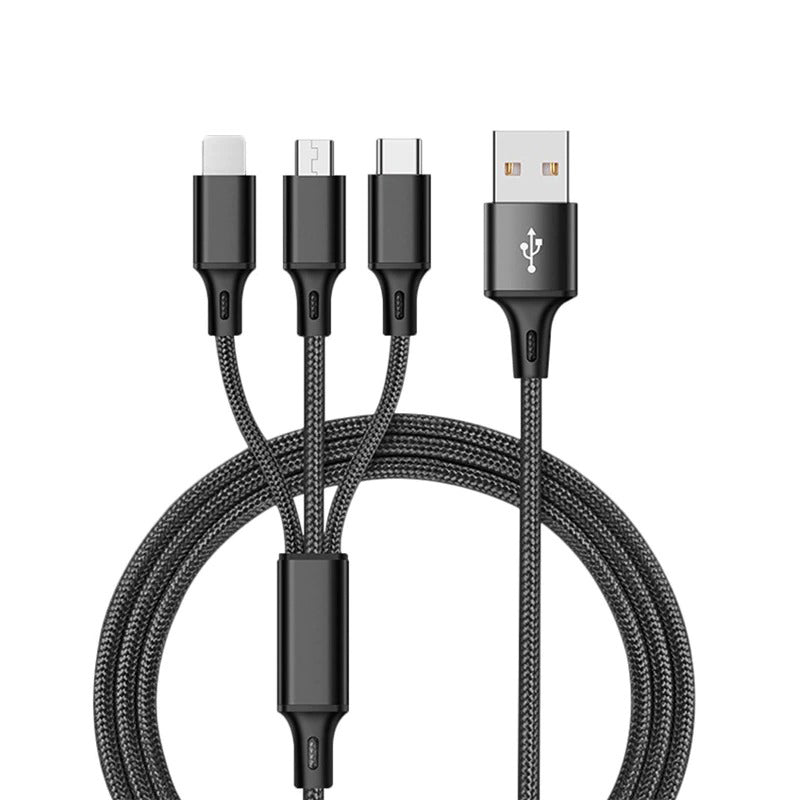 3 In 1 USB Cable For 'IPhone XS Max XR X 8 7 Charging Charger Micro USB Cable For Android USB TypeC Mobile Phone Cables - My Tech Addict