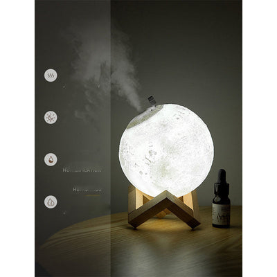Lunar Humidifier Night Light Bedroom Household Aromatherapy Moisturizing Spray Dormitory Bedside Mute Creative Gift - My Tech Addict