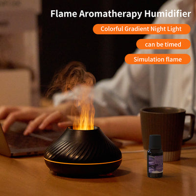 Newest RGB Flame Aroma Diffuser 130Ml 3d Colorful Flame Humidifier Fire Volcano Diffuser Flame - My Tech Addict
