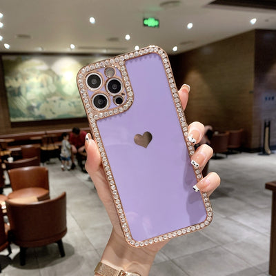 Phone Case Accessories Love Crystal Diamond Edge Electroplating Protective Cover - My Tech Addict