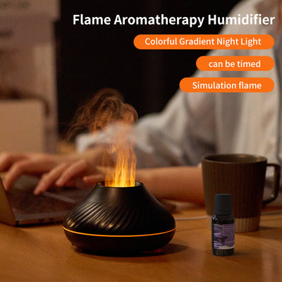 Drop Shipping RGB 130ML Flame Humidifier Diffuser Aroma Essential Oil Fire Flame Aroma Diffuser - My Tech Addict