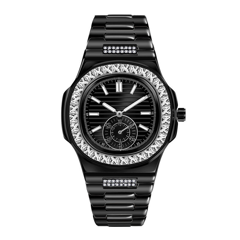 Mens Fashion Alloy  Luxury Brand Diamond Gifts Watches
 Product information:


 Strap circumference (including strap, case and clasp): 23cm
 
 Table bandwidth: 2.4cm
 
 Case diameter: 4.5cm
 
 Case thickness: 1.1cm
 
 Nhallowen giftsMy Tech AddictMy Tech Addict