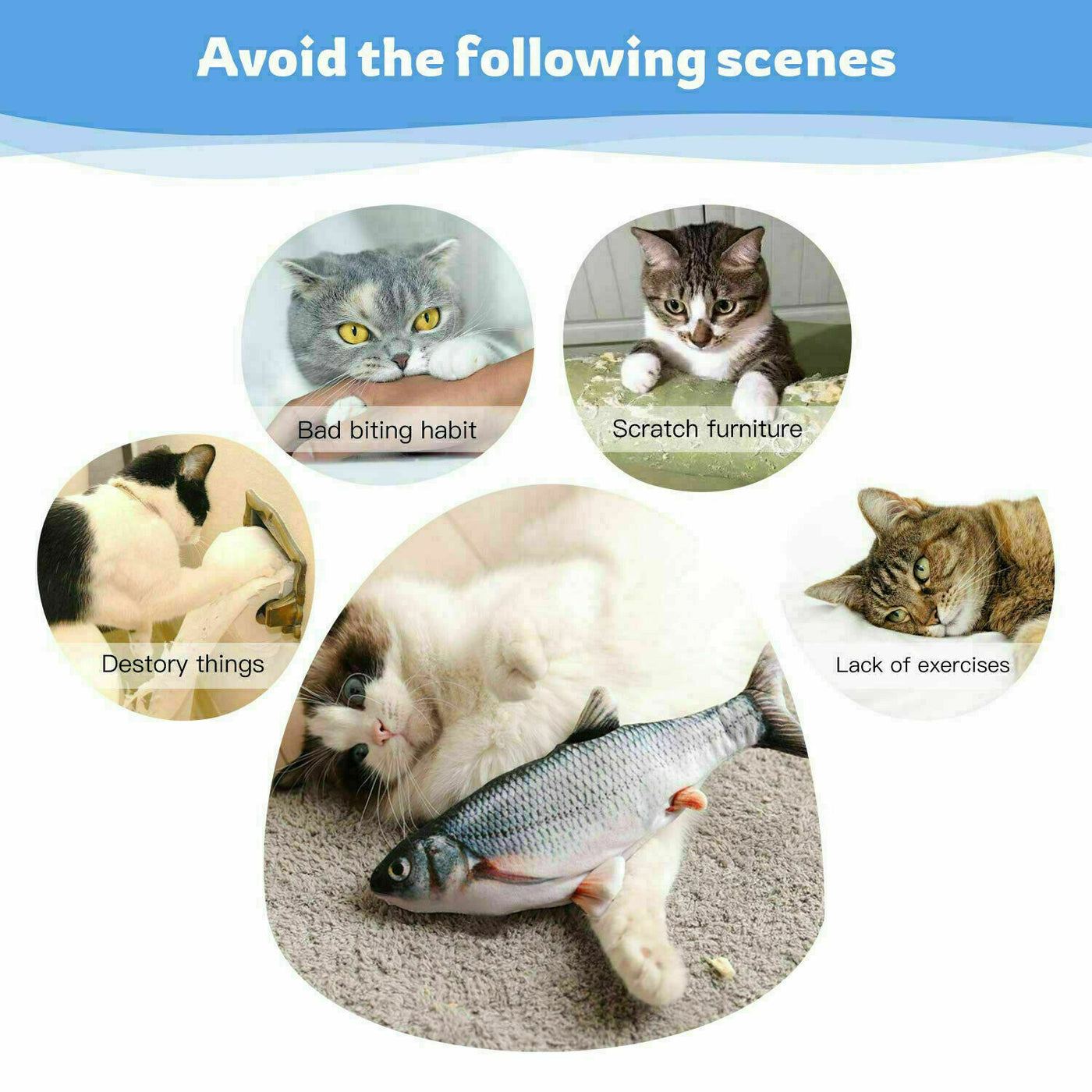 Electric Fish Cat Toy Realistic Interactive Kicker Jumping Dancing Kitten Toys - My Tech Addict