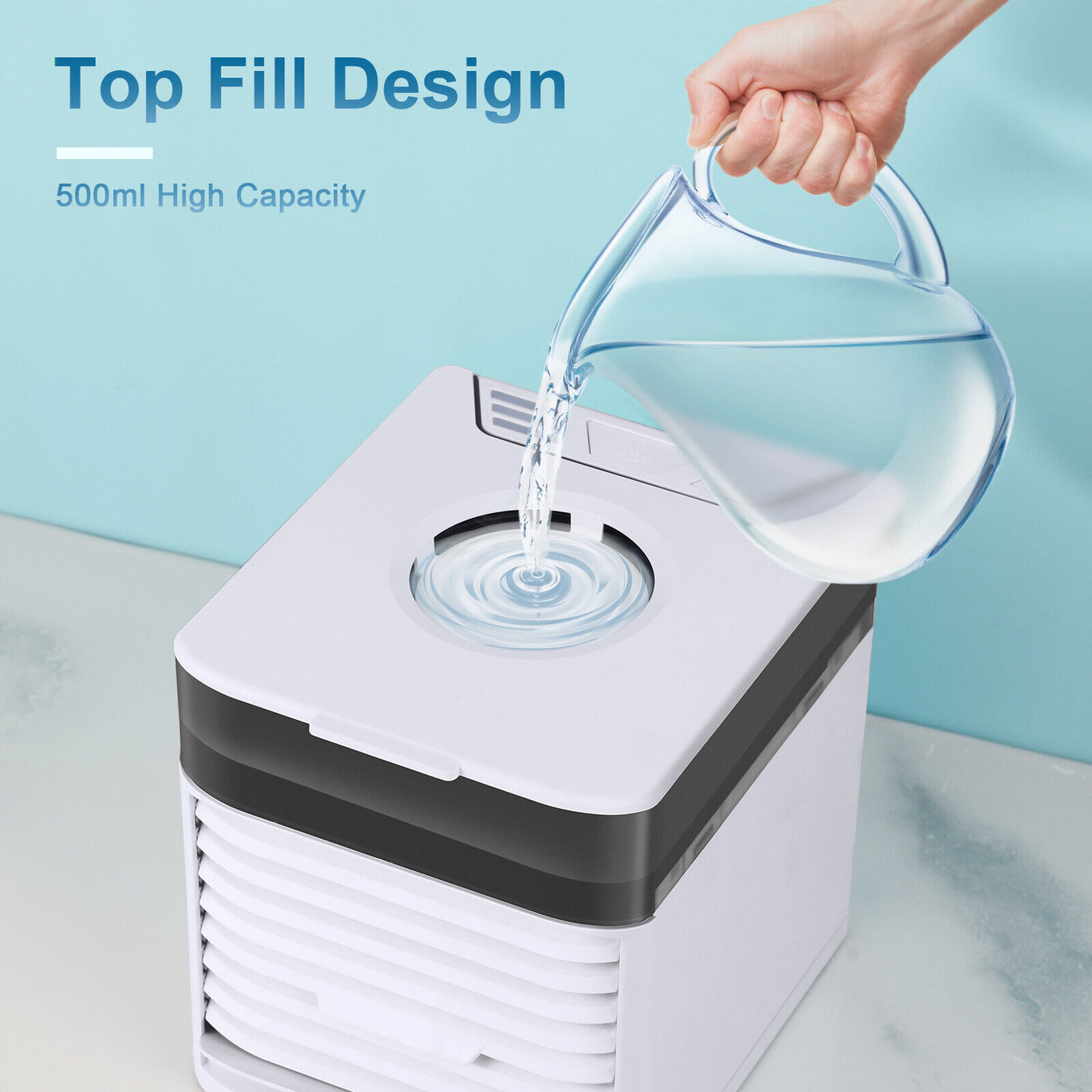 4 In 1 Personal Portable Cooler AC Air Conditioner Unit Air Fan Humidifier 4 In 1 Upgraded Portable Air Conditioner Cooling Fan 3 Speed Home Office Tent - My Tech Addict