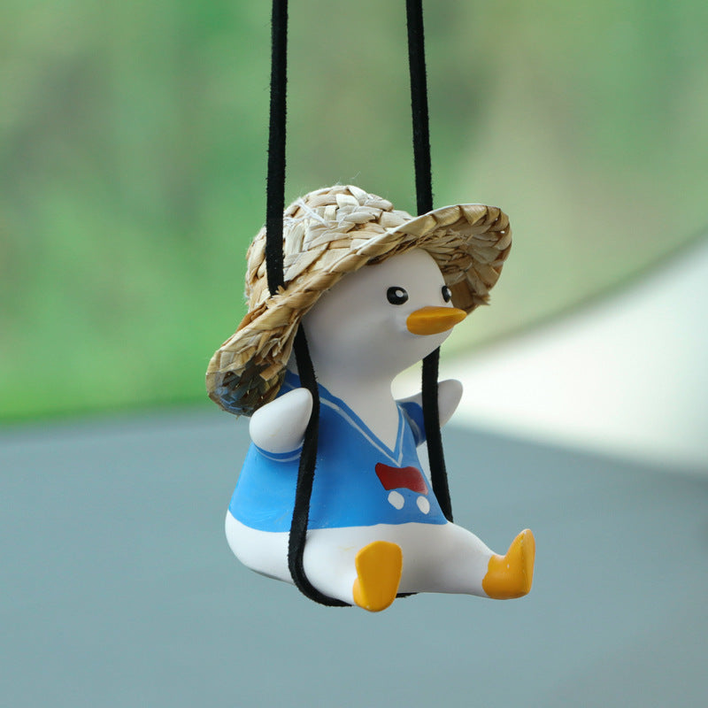 Car Pendant Cute Anime Little Duck Swing Auto Rearview Mirror Hanging Ornaments Interior Decoraction Accessories For Girls Gifts - My Tech Addict