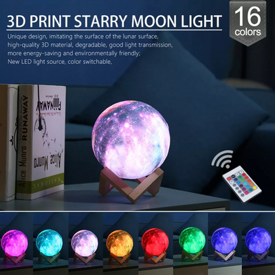 LED USB Star Galaxy Moon Lamp Stand Remote 3D Bedroom Night Light USB LED Earth Planet Lamp - My Tech Addict