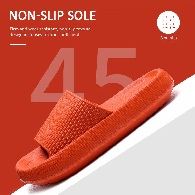 Stylish Thick Platform Slippers for Women - Comfortable Eva Soft Sole Slide Sandals for Summer Beach, Indoor and Bathroom Use - Anti-slip Men's and Ladies' Leisure Shoes