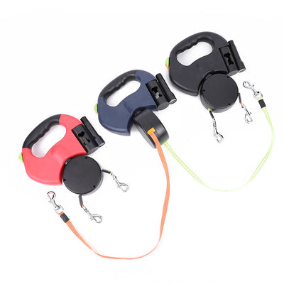3m Retractable Dog Leash For Small Dogs Reflective Dual Pet Leash Lead 360 Swivel No Tangle Double Dog Walking Leash With Lights Pet Products