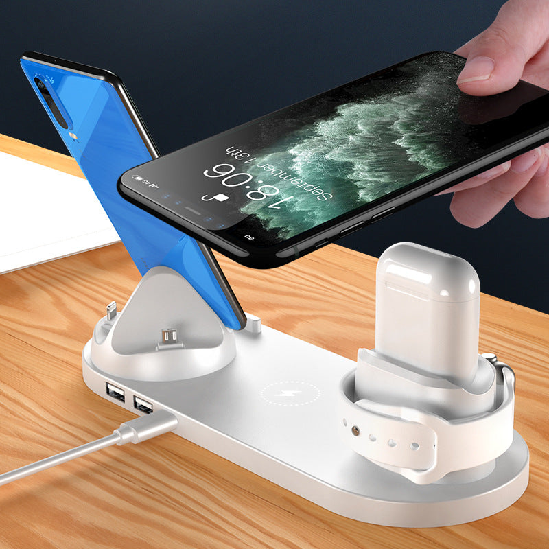 Wireless Charger For IPhone Fast Charger For Phone Fast Charging Pad For Phone Watch 6 In 1 Charging Dock Station - My Tech Addict