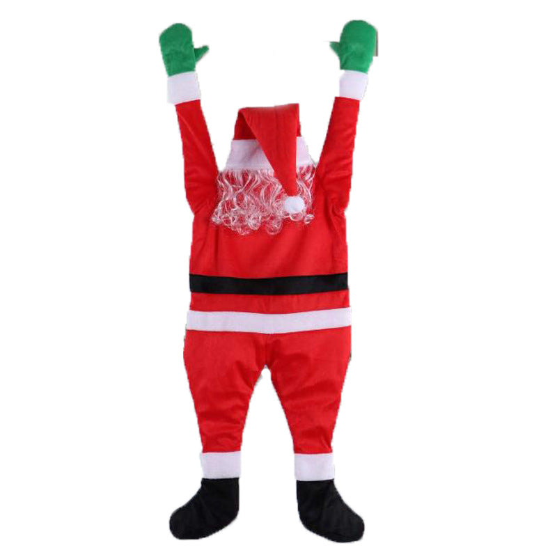 Santa Claus Climbs The Wall To Decorate Clothes Ornaments Gifts Christ
 Product information:
 


 [Product name] Santa Claus decoration clothes
 
 [Material] Flannel
 
 [Size] see product display
 
 [Use scene] Christmas furniture layohallowen giftsMy Tech AddictMy Tech Addict