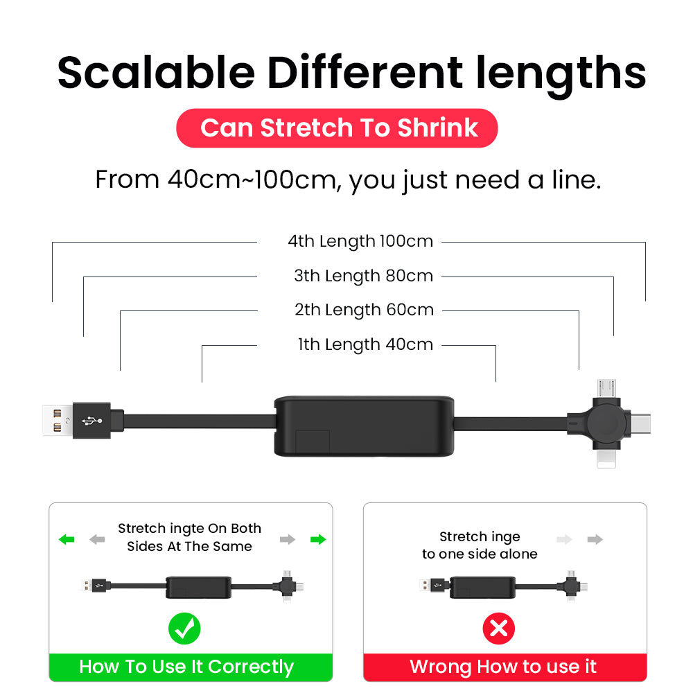 4 In 1 Retractable USB Cable Creative Macaron Type C Micro Cable For I Phone With Phone Stand Charging Data Cable Line Storage Box - My Tech Addict