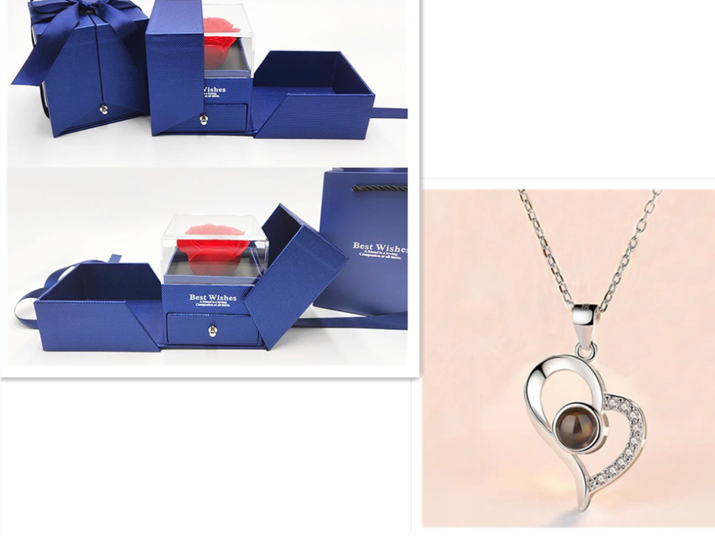 2023 Hot Valentine's Day Gifts Metal Rose Jewelry Gift Box Necklace Fo
 Overview:
 
 100% new design and high quality
 
 Must-have for fashion women
 
 Have a beautiful appearance
 
 
 Specifications:

Necklace：

 Style: ethnic
 
 Matehallowen giftsMy Tech AddictMy Tech Addict