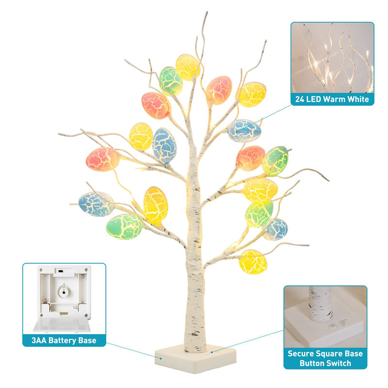 Easter Decoration 60cm Birch Tree Home Easter Egg LED Light Gift Sprin
 Overview:

【LED Easter Tree】24" light up birch tree with 24 LED Warm White lights, the unique charm is the black lines on the white, which looks like a real birch hallowen giftsMy Tech AddictMy Tech Addict
