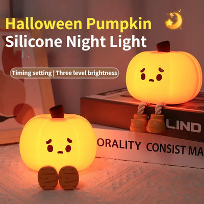 Home Decor Halloween Pumpkin Night Light Cute Soft Silicone Lamp Touch
 Overview:


 1. BPA-Free Safe Table Lamp: The cute Pumpkin night light is made with baby-safe BPA-free silicone to give a pleasantly soft touch, easy to carry arouhallowen giftsMy Tech AddictMy Tech Addict