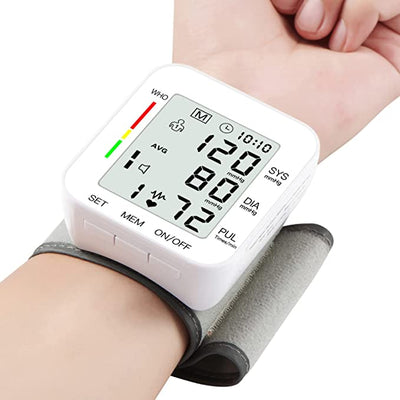 Blood Pressure Monitor Wrist Bp Monitor Large LCD Display Adjustable Wrist Cuff 5.31-7.68inch Automatic 90x2 Sets Memory For Home Use - My Tech Addict