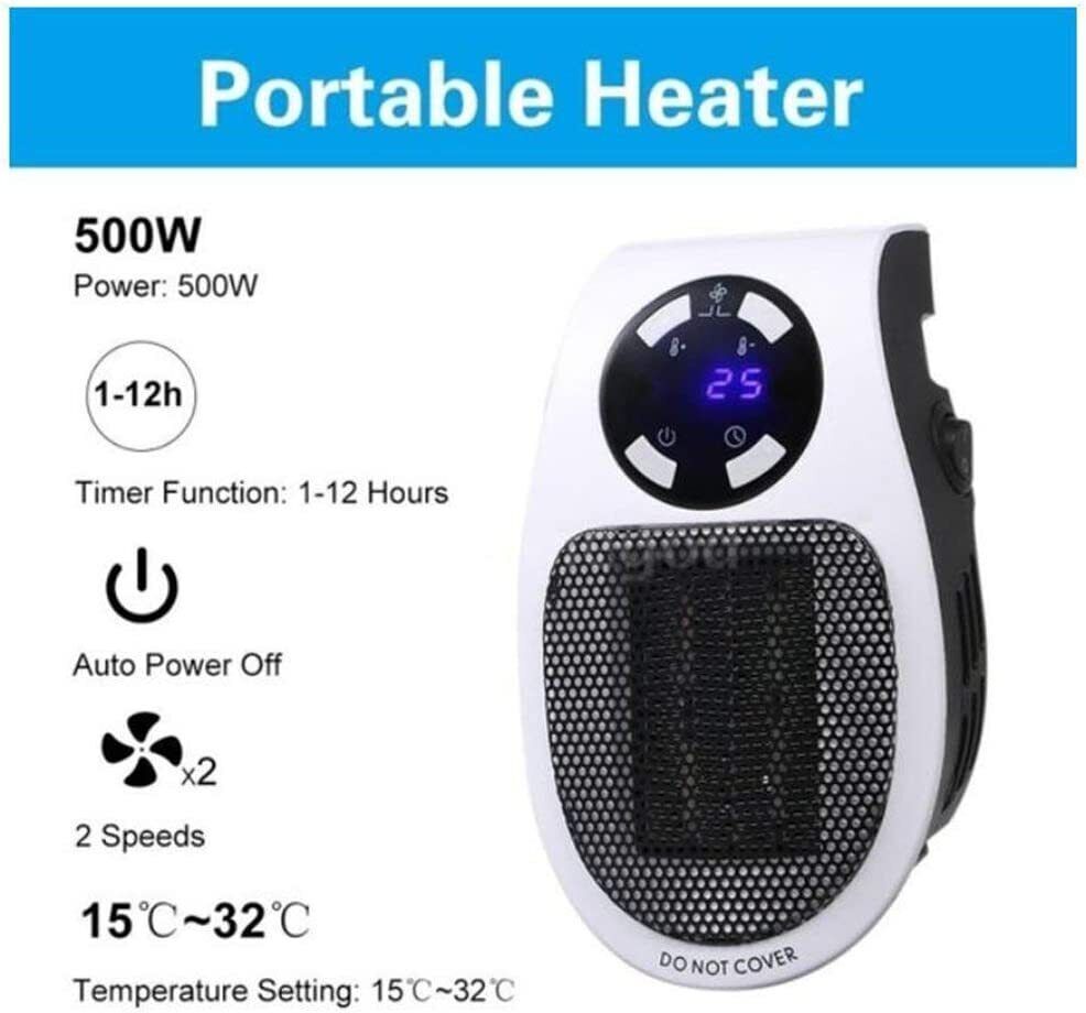 500W Ceramic Electric Mini Fan Heat Portable Plug Heat Low Energy Efficiency UK - My Tech Addict